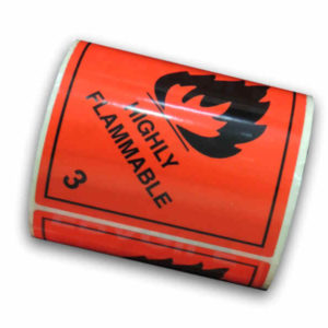 Roll of 250 Highly Flammable Labels Stickers-0